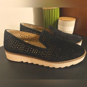 Franco Sarto Black Suede Slip On Loafer Women’s 8.5